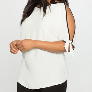 *Sale* Eloquii Split Sleeve Contrast Top